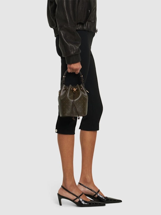 Tory Burch: Mini T Monogram coated canvas bucket bag - women_1 | Luisa Via Roma
