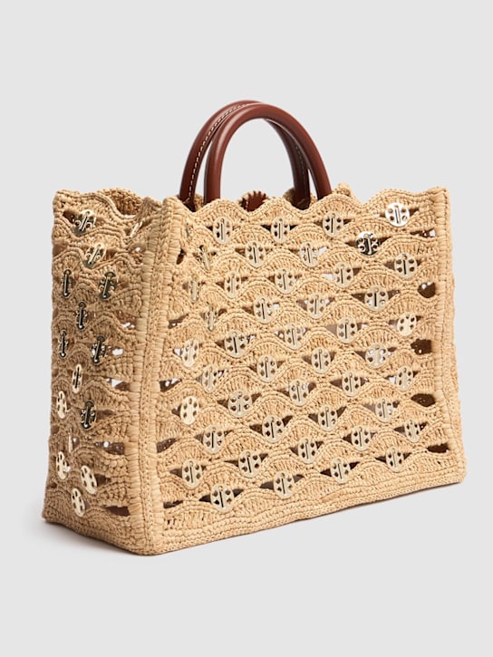Rabanne: Embroidered raffia tote bag - women_3 | Luisa Via Roma