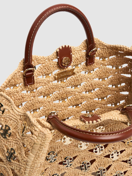 Rabanne: Embroidered raffia tote bag - women_6 | Luisa Via Roma