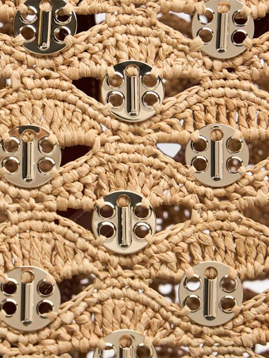 Rabanne: Embroidered raffia tote bag - women_4 | Luisa Via Roma