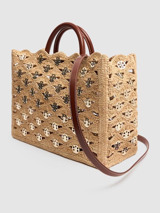 Rabanne: Embroidered raffia tote bag - women_5 | Luisa Via Roma