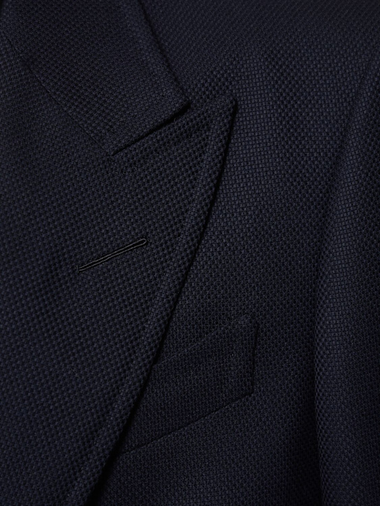 Tom Ford: Grand hopsack shelton wool blend jacket - Navy - men_2 | Luisa Via Roma