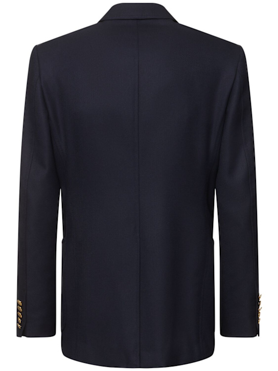 Tom Ford: Grand hopsack shelton wool blend jacket - Navy - men_1 | Luisa Via Roma