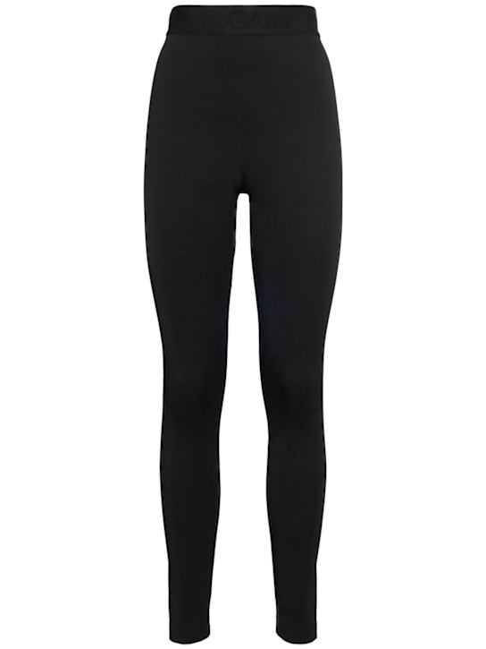 Dolce&Gabbana: High waist viscose blend leggings - Black - women_0 | Luisa Via Roma