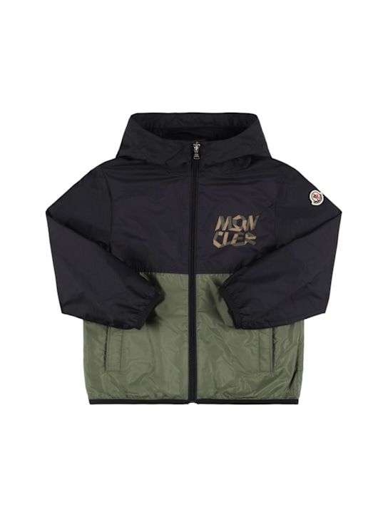 Moncler: Chaqueta de techno - Negro/Verde - kids-boys_0 | Luisa Via Roma