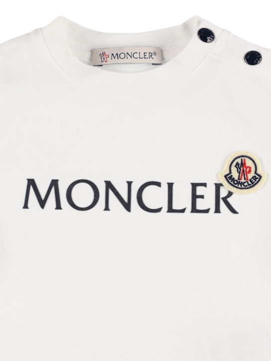 Moncler: Logo cotton blend t-shirt & shorts - kids-boys_1 | Luisa Via Roma