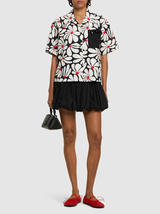 MSGM: Camicia in misto cotone stampato - women_1 | Luisa Via Roma