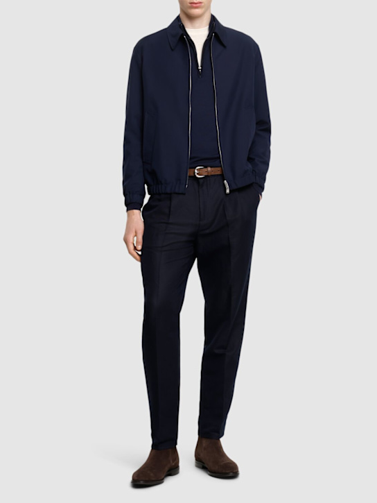 Lardini: Wool & cotton jacket - Navy - men_1 | Luisa Via Roma