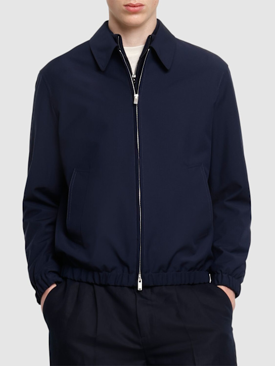 Lardini: Wool & cotton jacket - Navy - men_2 | Luisa Via Roma