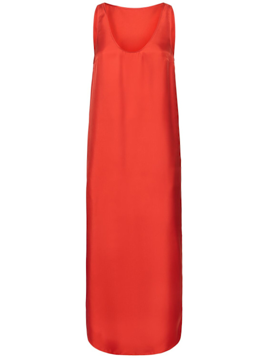 Loulou De Saison: Langes Seidenkleid mit U-Ausschnitt „Nada“ - Rot - women_0 | Luisa Via Roma