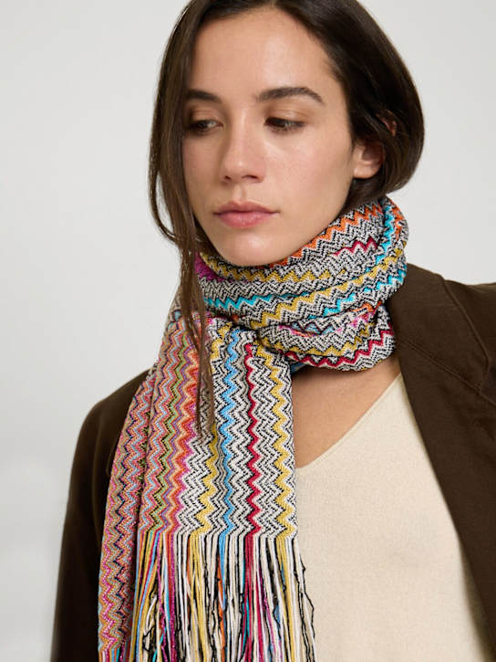 Missoni: Embroidered jacquard scarf - women_1 | Luisa Via Roma