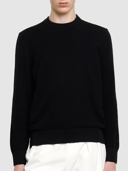 Boss: Ecaio cotton knit sweater - Black - men_2 | Luisa Via Roma
