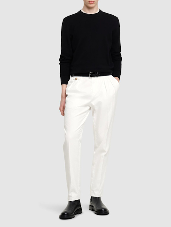 Boss: Ecaio cotton knit sweater - Black - men_1 | Luisa Via Roma