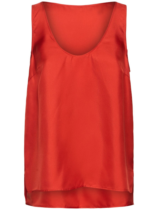 Loulou De Saison: Gaby scoop neckline silk tank top - women_0 | Luisa Via Roma