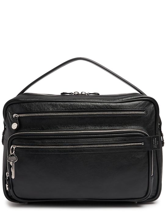 Acne Studios: Medium Camero leather shoulder bag - men_0 | Luisa Via Roma