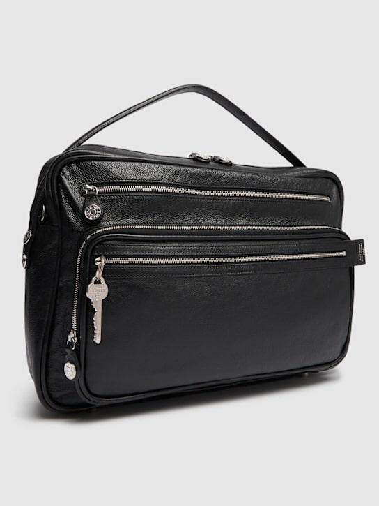 Acne Studios: Medium Camero leather shoulder bag - men_1 | Luisa Via Roma