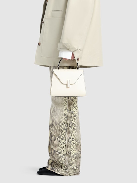 Valextra: Mini Iside grained leather bag - Pergamena - women_1 | Luisa Via Roma