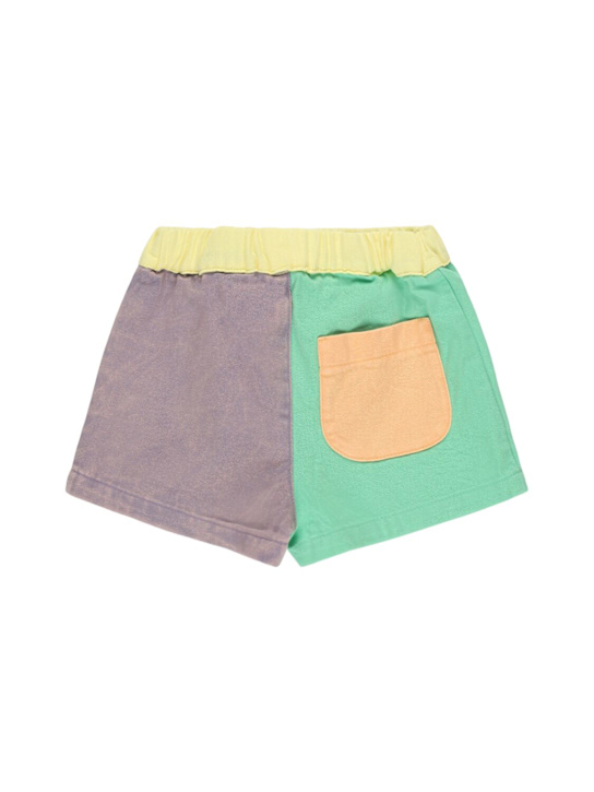 Bobo Choses: コットンショートパンツ - グリーン/ブラック - kids-boys_1 | Luisa Via Roma