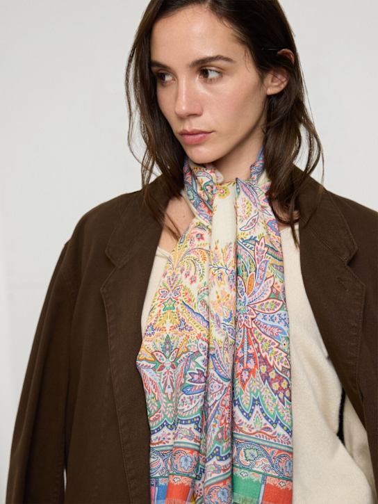 Etro: Tosca wool & silk scarf - women_1 | Luisa Via Roma