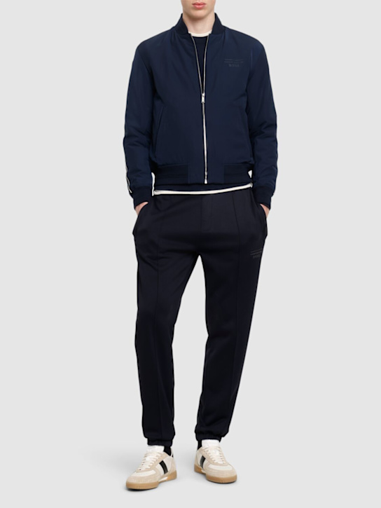 Boss: Porsche Coltar nylon casual jacket - Dark Blue - men_1 | Luisa Via Roma
