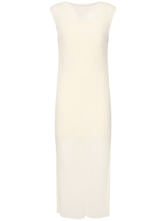 Loulou De Saison: Ada sleeveless long knit dress w/ split - アイボリー - women_0 | Luisa Via Roma