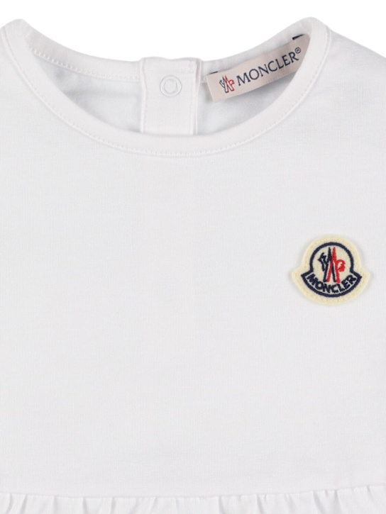 Moncler: T-shirt e shorts in jersey di cotone stretch - kids-girls_1 | Luisa Via Roma