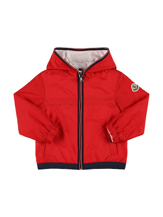 Moncler: Anton hooded nylon rainwear jacket - kids-boys_0 | Luisa Via Roma