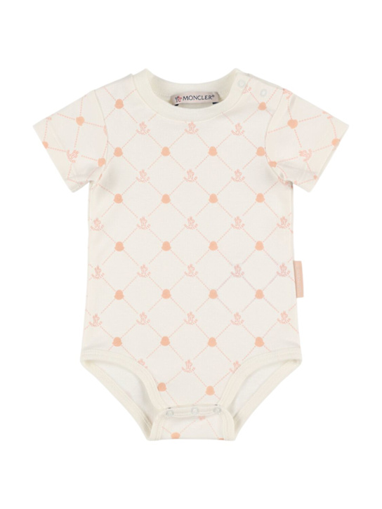 Moncler: Set in cotone stampato - kids-girls_1 | Luisa Via Roma