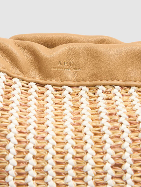 A.P.C.: Ninon raffia effect clutch - Sand - women_3 | Luisa Via Roma