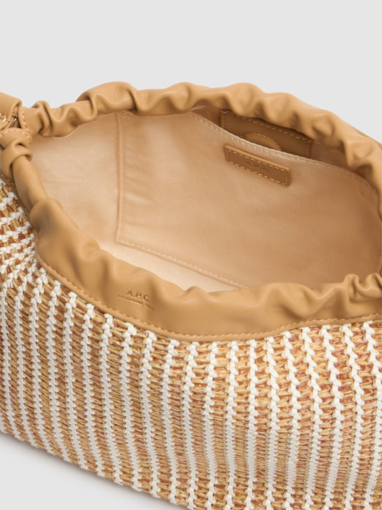 A.P.C.: Ninon raffia effect clutch - Sand - women_5 | Luisa Via Roma