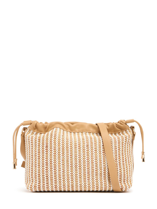 A.P.C.: Ninon raffia effect clutch - Sand - women_0 | Luisa Via Roma