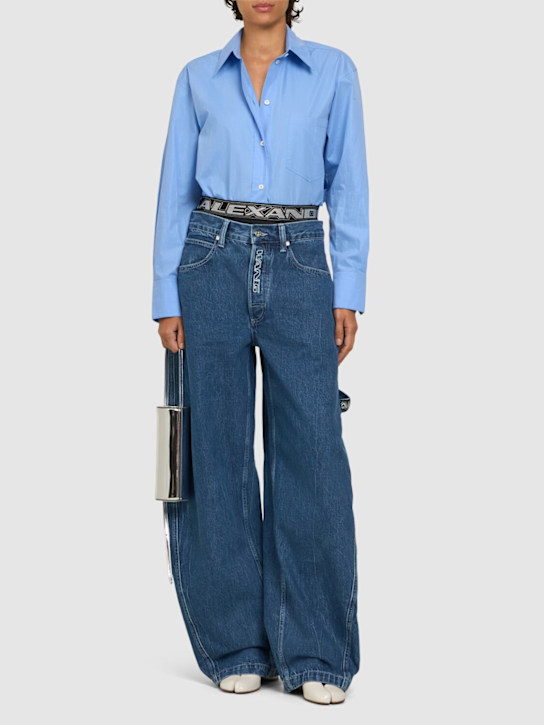 Alexander Wang: Logo baggy jeans - Blue - women_1 | Luisa Via Roma