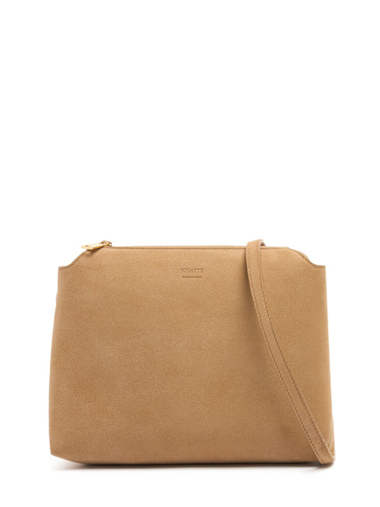 Khaite: Medium Lina crossbody suede bag - women_0 | Luisa Via Roma