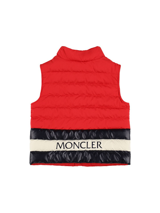 Moncler: Chaleco de plumas de techno - Rojo - kids-boys_1 | Luisa Via Roma