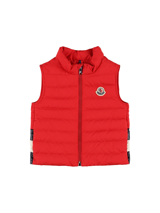 Moncler: Chaleco de plumas de techno - Rojo - kids-boys_0 | Luisa Via Roma