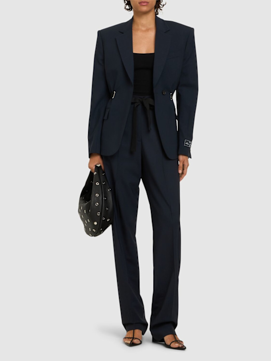 MSGM: Wool blend straight pants - women_1 | Luisa Via Roma