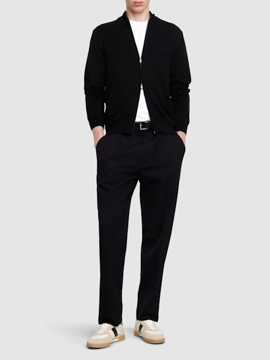Boss: Palano zipped cotton sweatshirt - Black - men_1 | Luisa Via Roma
