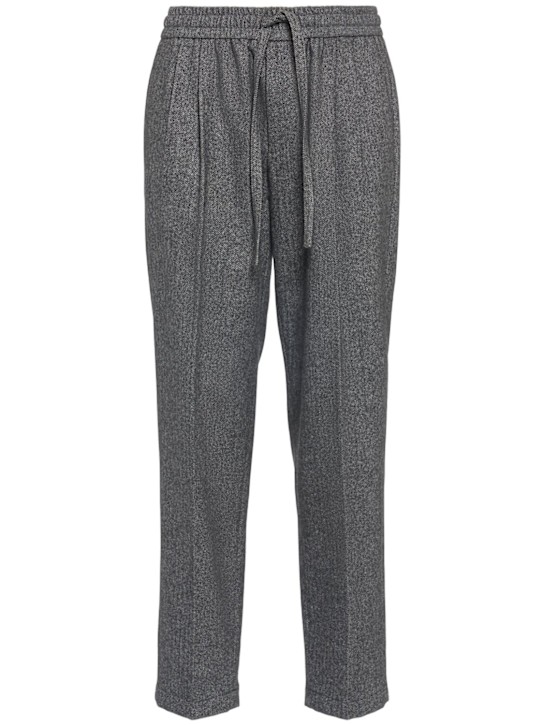 Dolce&Gabbana: Pleated wool blend sweatpants - men_0 | Luisa Via Roma