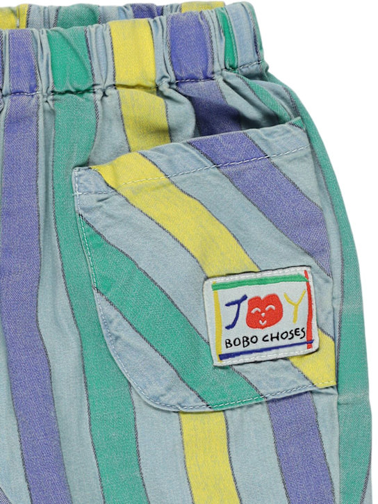Bobo Choses: ストライプ柄コットンギャバジンパンツ - マルチカラー - kids-girls_1 | Luisa Via Roma