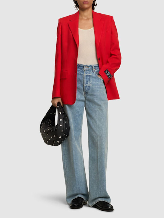 Single breast viscose blend blazer - Thumbnail 2