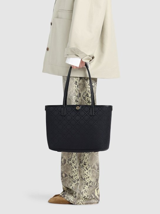 Tory Burch: Small T Monogram canvas tote bag - women_1 | Luisa Via Roma