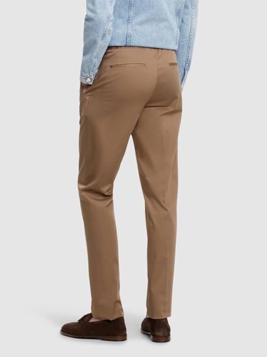 Lardini: Miami stretch cotton jogger pants - Brown - men_2 | Luisa Via Roma