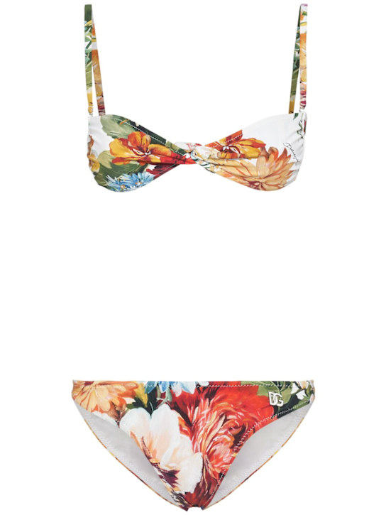 Dolce&Gabbana: Printed jersey bikini - White/Multi - women_0 | Luisa Via Roma