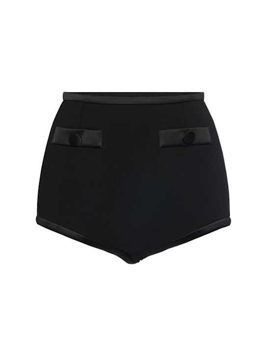 Dolce&Gabbana: High waist wool blend culottes - Black - women_0 | Luisa Via Roma