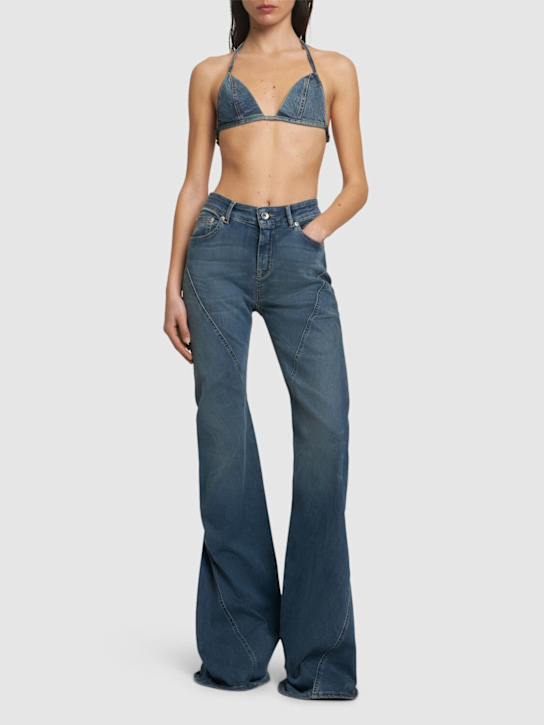 Denim triangle cotton bra - Thumbnail 2