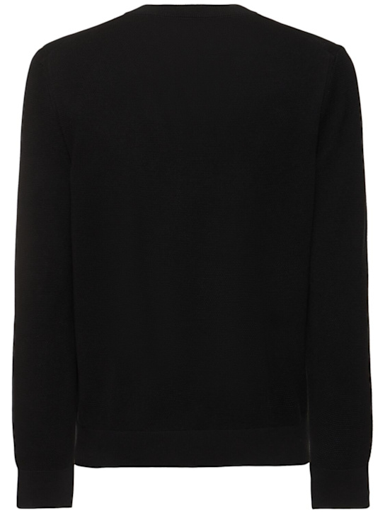 Boss: Ecaio cotton knit sweater - Black - men_3 | Luisa Via Roma