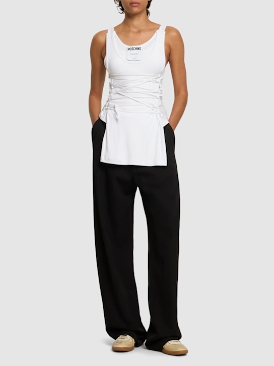 Moschino: Stretch cotton tank top - women_1 | Luisa Via Roma