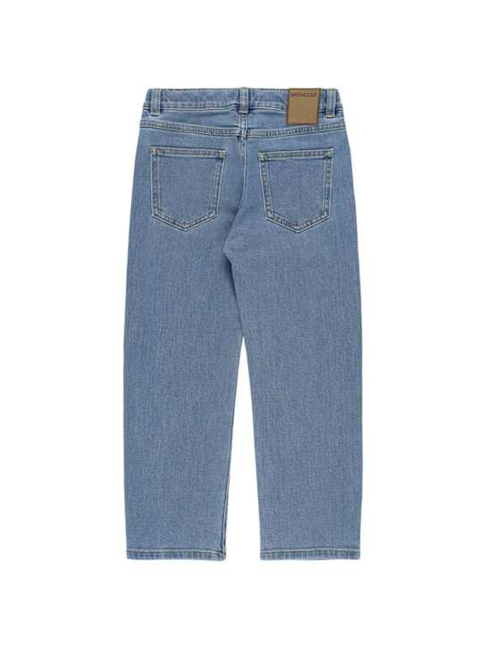 Moncler: Jeans de denim de algodón - Denim - kids-boys_1 | Luisa Via Roma