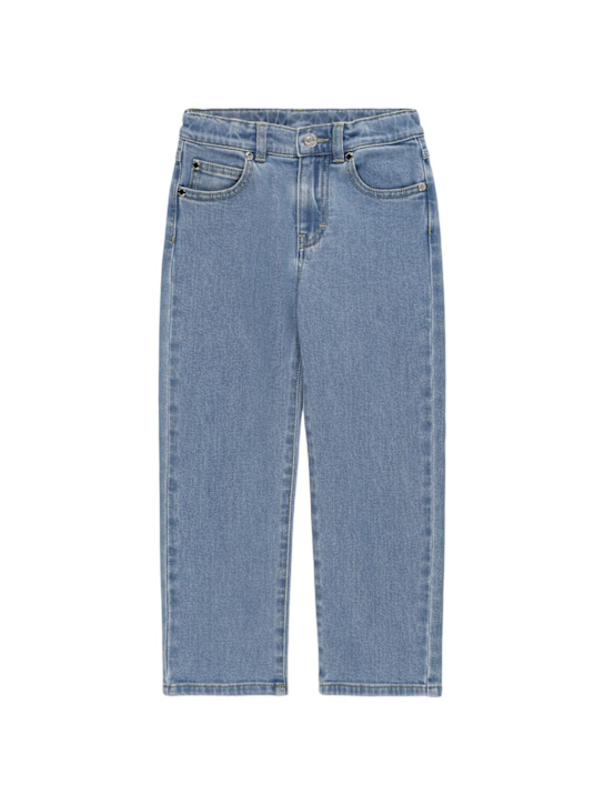 Moncler: Jeans de denim de algodón - Denim - kids-boys_0 | Luisa Via Roma