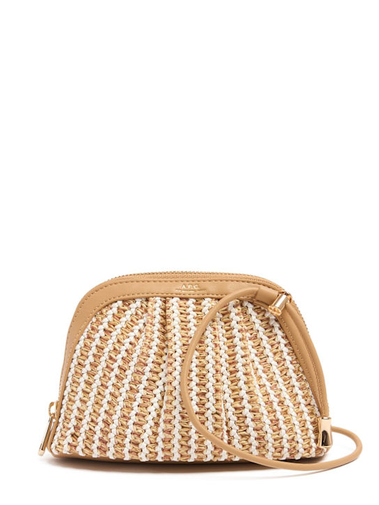 A.P.C.: Small Ninon raffia effect clutch - Sand - women_0 | Luisa Via Roma